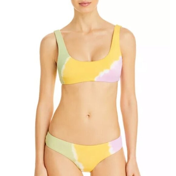 L*Space Lizzy Tie Dye Diagonal Sunburst Bikini Top NWT Size Large - Picture 2 of 15